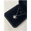 Image 3 : NEW PLATINUM PLATED 1.0CT SIMULATED DIAMOND (CZ) HEART NECKACE, ADJUSTABLE 16-18" LENGTH