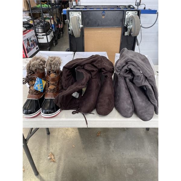 3 NEW PAIRS OF WOMENS SIZE 9.5 BOOTS