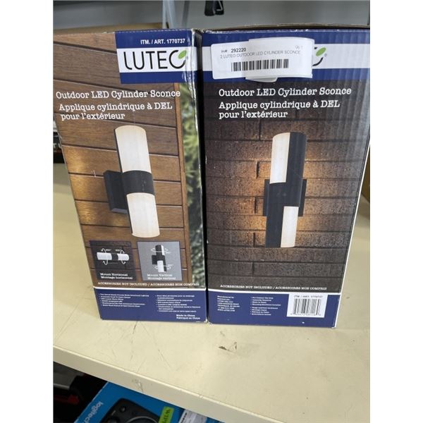 2 LUTEO OUTDOOR LED CYLINDER SCONCE