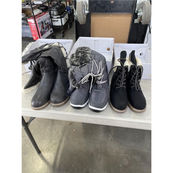 3 NEW PAIRS OF WOMENS SIZE 7 BOOTS