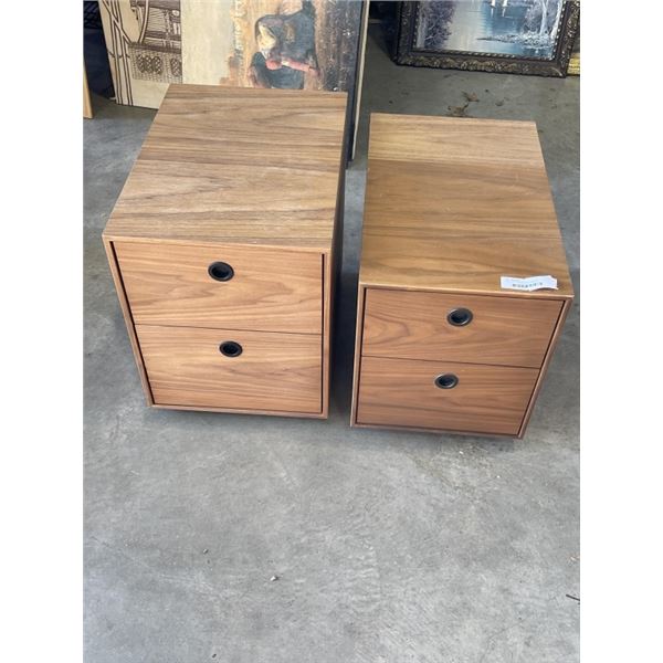 PAIR OF 2 DRAWER SIDE TABLES