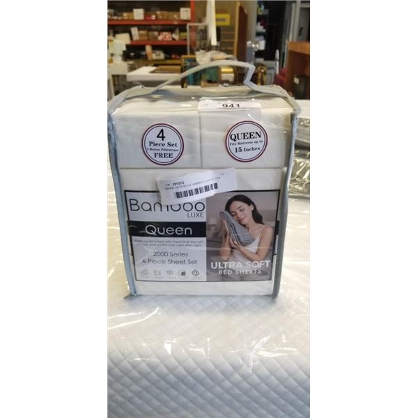 BRAND NEW BEIGE BAMBOO LUX ULTRA SOFT QUEENSIZE SHEET SET - COOLING AND HEALTHCARE APPROVED - EXTRA 