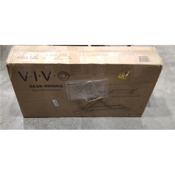 VIVO GREY \BLACK DESK RISER