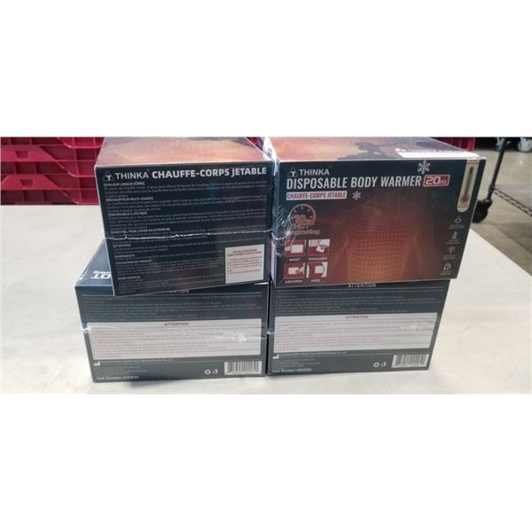 4 NEW PACKS OF 20PCS THINKA DISPOSABLE BODY WARMERS