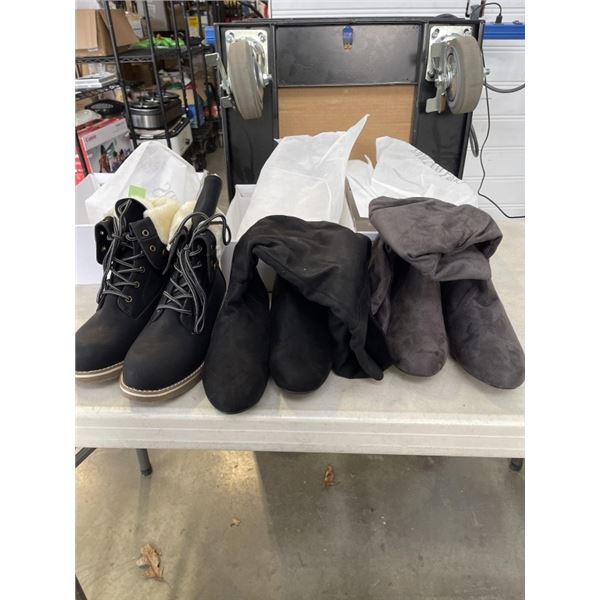 3 NEW PAIRS OF WOMENS SIZE 7.5 BOOTS