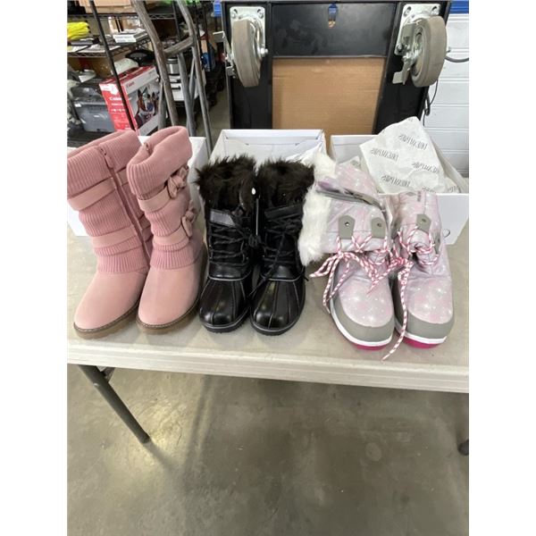 3 NEW PAIRS OF KID SIZE 6 BOOTS