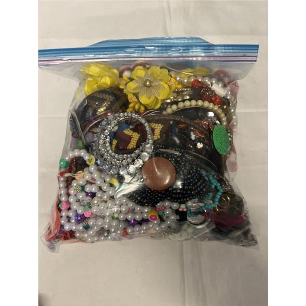 LARGE BAG OF MISC JEWELRY AND PARTS