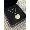 Image 3 : NEW 18K GOLD PLATED 0.5CT HEART CUT SIMULATED DIAMOND (CZ) DOUBLE HALO NECKLACE, CHAIN 18" LONG
