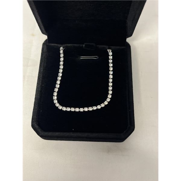 NEW PLATINUM PLATED 2.0MM TENNIS BRACELET, ADJUSTABLE 5" TO 10" LONG