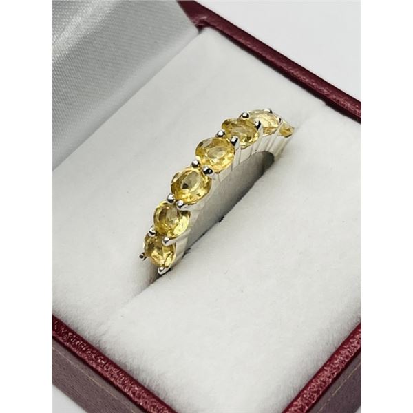 STERLING SILVER NATURAL CITRINE (1.70CT) RING, SIZE 9, W/A $350.00. CITRINE IS THE BIRTHSTONE FOR NO