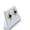 Image 3 : GOLD PLATED STERLING SILVER NATURAL GARNET (0.75CT) EARRINGS, RETAIL $700.00.