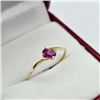 Image 1 : 10KT YELLOW GOLD NATURAL ENHANCED RUBY (0.20CT) RING, SIZE 7, W/A $875.00.