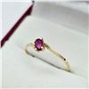 Image 2 : 10KT YELLOW GOLD NATURAL ENHANCED RUBY (0.20CT) RING, SIZE 7, W/A $875.00.