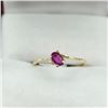 Image 3 : 10KT YELLOW GOLD NATURAL ENHANCED RUBY (0.20CT) RING, SIZE 7, W/A $875.00.