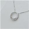 Image 2 : STERLING SILVER NATURAL DIAMOND (0.11CT) CIRCLE PENDANT WITH STERLING SILVER CHAIN, W/A $280.00. DIA