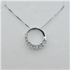 Image 5 : STERLING SILVER NATURAL DIAMOND (0.11CT) CIRCLE PENDANT WITH STERLING SILVER CHAIN, W/A $280.00. DIA