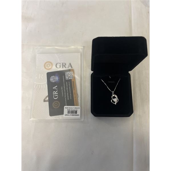 NEW S925 0.5CT HEART CUT MOISSANITE STONE HEART NECKLACE, ADJUSTABLE 16-17.5" LENGTH MOUNTED IN 925 