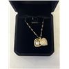 Image 2 : NEW 14K GOLD PLATED 20.0MM SIMIULATED DIAMOND(CZ) HEART CLUSTER NECKLACE W/ 7.0MM SYNTHETIC PEARL, A