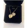 Image 3 : NEW 14K GOLD PLATED 20.0MM SIMIULATED DIAMOND(CZ) HEART CLUSTER NECKLACE W/ 7.0MM SYNTHETIC PEARL, A