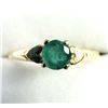 Image 2 : 10KT YELLOW GOLD NATURAL EMARALD (0.30CT) RING, SIZE 6, W/A $1200.00.