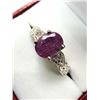 Image 2 : STERLING SILVER NATURAL RUBY (1.40CT) RING, SIZE 7, W/A $585.00. RUBY IS THE BIRTHSTONE FOR JULY.