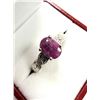 Image 3 : STERLING SILVER NATURAL RUBY (1.40CT) RING, SIZE 7, W/A $585.00. RUBY IS THE BIRTHSTONE FOR JULY.