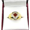 Image 1 : GOLD PLATED STERLING SILVER NATURAL CARNELIAN AND DIAMOND RING, SIZE 9.75, RETAIL $550.00.