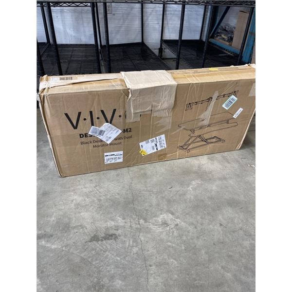 VIVO BLACK DESK RISER WITH DUAL MONITOR MOUNT