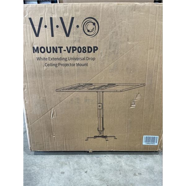 VIVO WHITE EXTENDING UNIVERSAL DROP CEILING PROJECTOR MOUNT