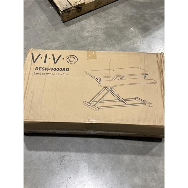 VIVO WHITE BAMBOO DESK RISER