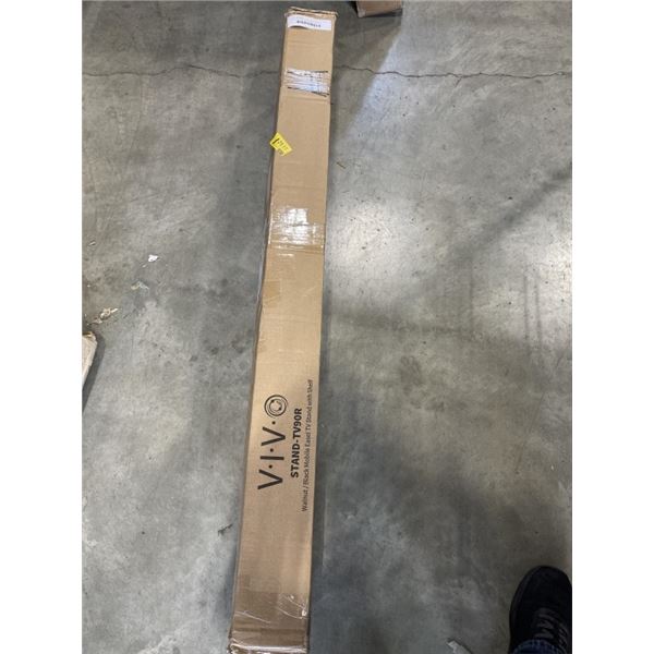 VIVO WALNUT / BLACK MOBILE EASEL STUDIO TV STAND WITH SHELF