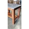 Image 2 : WOOD WITH METAL TOP KITCHEN ISLAND WORKSTATION, 46X30 INCH AND 38 INCH TALL