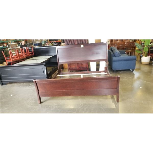 KING SIZE BEDFRAMED W/ SPLIT BOX SPRING - HAND CRAFTED IN CANADA