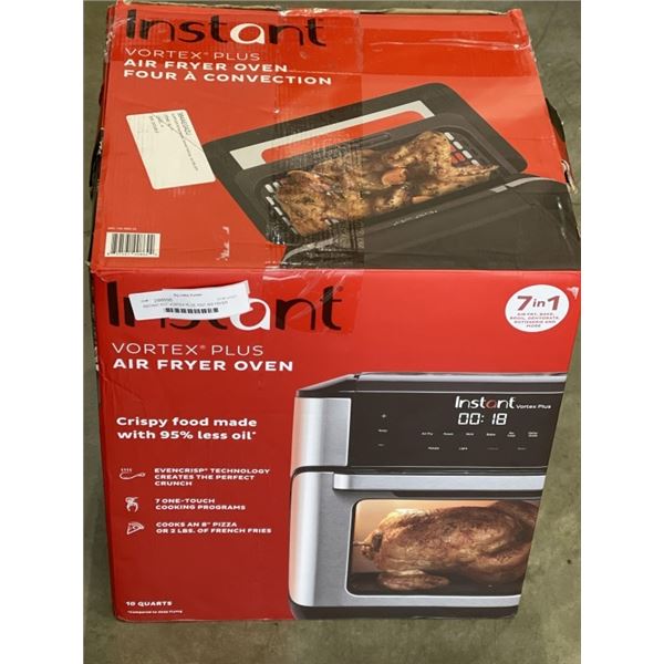 INSTANT POT VORTEX PLUS 10QT AIR FRYER OVEN - TESTED WORKING, RETAIL $299