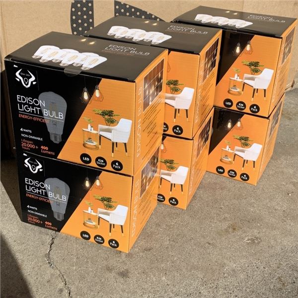 SIX BOXES OF BERELLI SD58 2700K E26 STANDARD SOCKET LIGHT BULBS SIX PER BOX RETAIL $150
