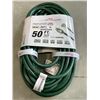 Image 1 : AS NEW 50FT INDOOR OUTDOOR 3 WIRE GROUNDED HEAVY DUTY LIGHTED EXTENSION CORD, GREEN, 10AWG