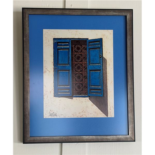 Blue Door Artwork by Lentine, 15" x 12", Framed & Matted