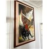 Image 10 : Original Artwork on Canvas, Bullfight Mixed Media by Ernie Ransom, 30" x 48" Framed