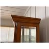 Image 12 : Wooden Locking Curio Cabinet w/ Glass Door & Shelves 40" x 12" x 77"H (contents not included)