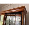 Image 13 : Wooden Locking Curio Cabinet w/ Glass Door & Shelves 40" x 12" x 77"H (contents not included)