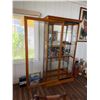 Image 3 : Wooden Locking Curio Cabinet w/ Glass Door & Shelves 40" x 12" x 77"H (contents not included)