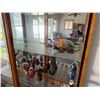 Image 7 : Wooden Locking Curio Cabinet w/ Glass Door & Shelves 40" x 12" x 77"H (contents not included)