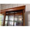 Image 8 : Wooden Locking Curio Cabinet w/ Glass Door & Shelves 40" x 12" x 77"H (contents not included)