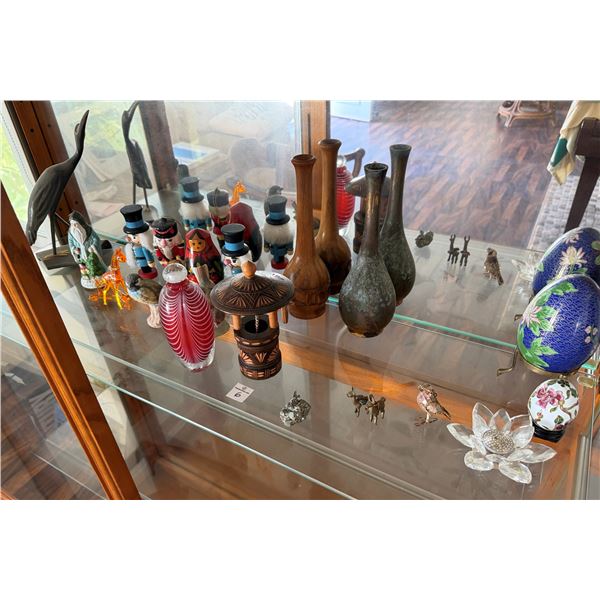 Multiple Vases, Cloisonne Eggs, Nutcracker Themed Figures, Animal Figurines, Misc Sizes