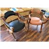 Image 1 : Qty 2 Drexel Curved Wooden Chairs w/ Upholstered Backs & Seats 23" x 20" x 25"H