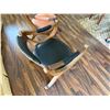 Image 3 : Qty 2 Drexel Curved Wooden Chairs w/ Upholstered Backs & Seats 23" x 20" x 25"H