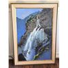 Image 1 : Original Painting on Canvas, Waterfalls Hana Maui by Furuike '80, 29.75" x 41.75" Framed