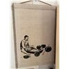 Image 1 : Poi Pounder Mounted Scroll Artwork by Akalp (?), 20" x 30"