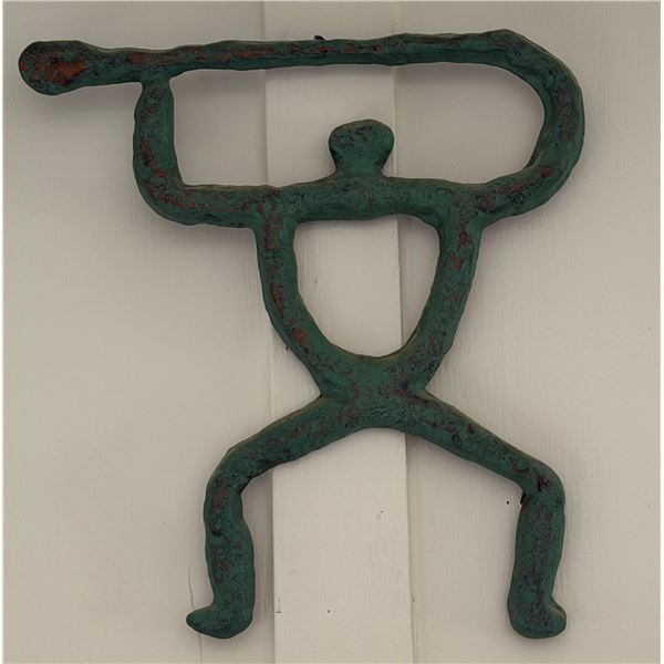 Hawaiian Paddler Sculpture Wall Hanging 12"H