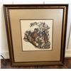 Image 1 : Hawaiian Musicians Watercolor Artwork by Allen Akina, Signed 1972, 24" x 27", Framed